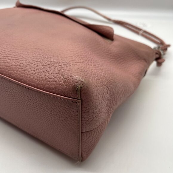 Brighton Pale Pink Pebbled Leather Bow Shoulder Bag - Picture 8 of 11